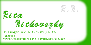 rita nitkovszky business card